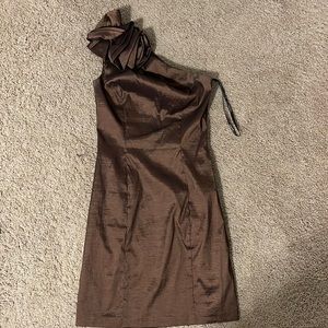 Jessica McClintock brown cocktail/prom dress